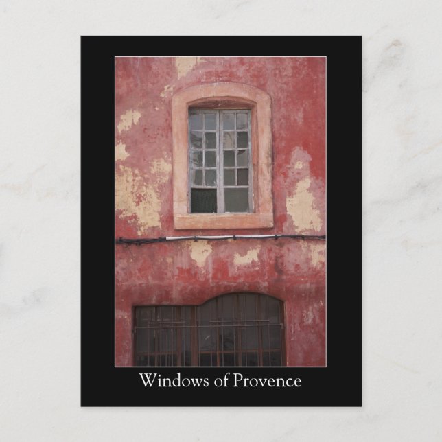 Fenster der Provence Old Red Village House Postkarte (Vorderseite)