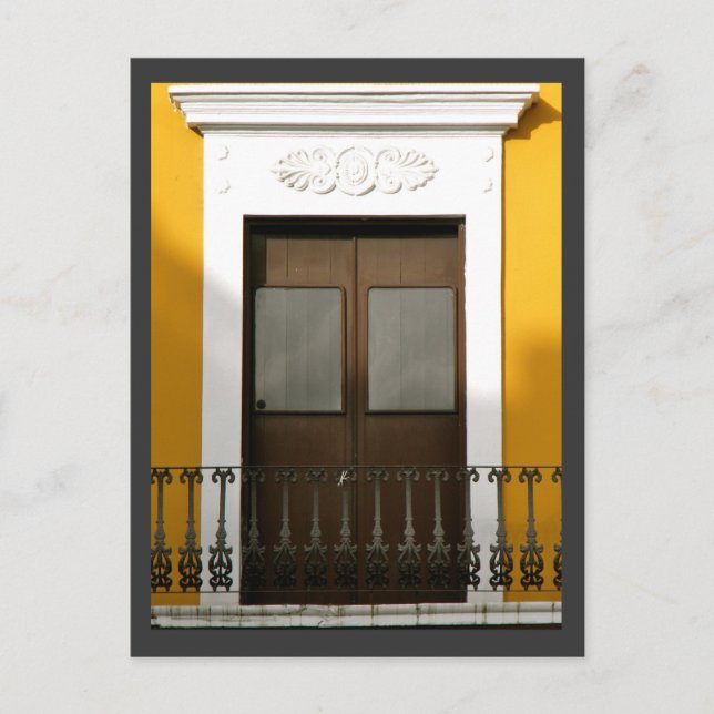 Fenster des alten San Juan, Puerto Rico Postkarte (Vorderseite)