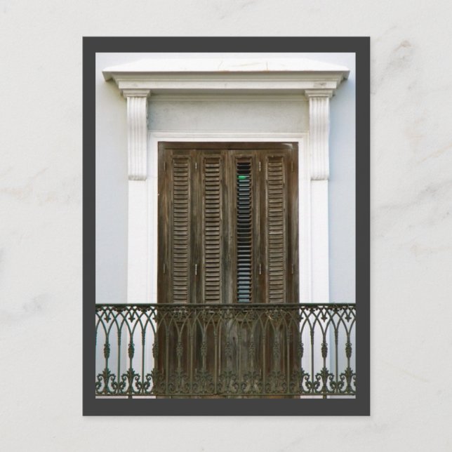 Fenster des alten San Juan, Puerto Rico Postkarte (Vorderseite)