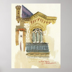 Fenster des Philharmonischen Theaters von Odesa Poster