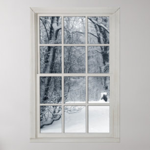 Fenster "Fresh Country Snow" mit Ansicht Poster