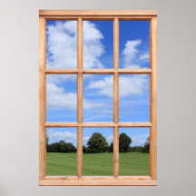 Fenster "Green Grass, Trees and Blue Sky Imitats"