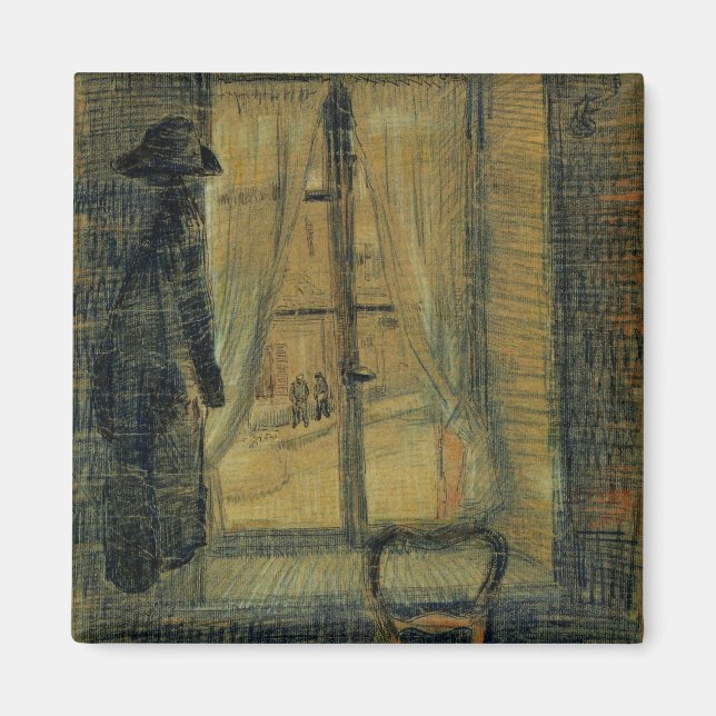 Fenster im Restaurant Bataille von Vincent van Gog Magnet (Vorne)