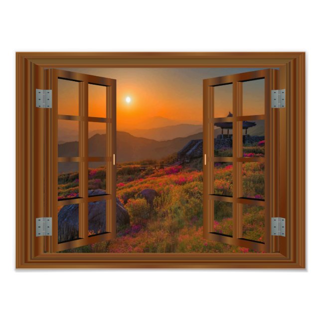 Fenster "Imitate zum Sonnenuntergang im koreanisch Fotodruck (Vorne)