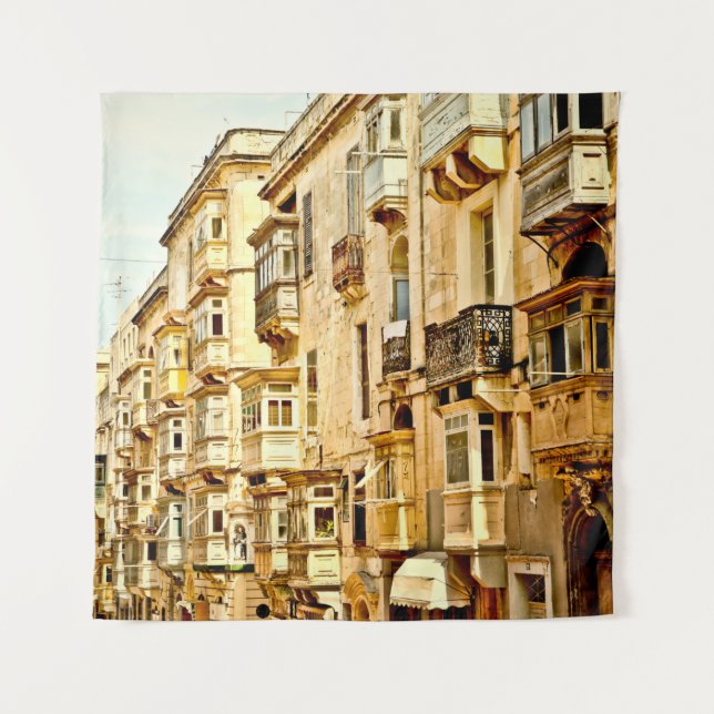 Fenster in Maltamalta, antike Fenster, Architekt Wandteppich (Vorderseite)