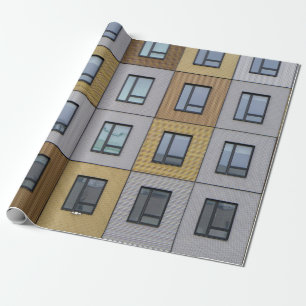 Fenster in Weiß und Beige, Gebäude Geschenkpapier