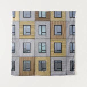 Fenster in Weiß und Beige, Gebäude Wandteppich