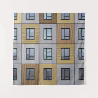 Fenster in Weiß und Beige, Gebäude Wandteppich