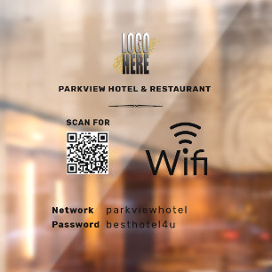 Fenster "Klammern" für Wifi-QR-Code Fensteraufkleber