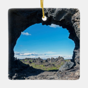 Fenster Lava bei Dimmuborgir, Myvatn Bereich - Isl Keramikornament