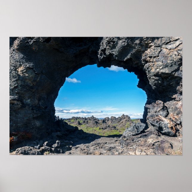 Fenster Lava bei Dimmuborgir, Myvatn Bereich - Isl Poster (Vorne)