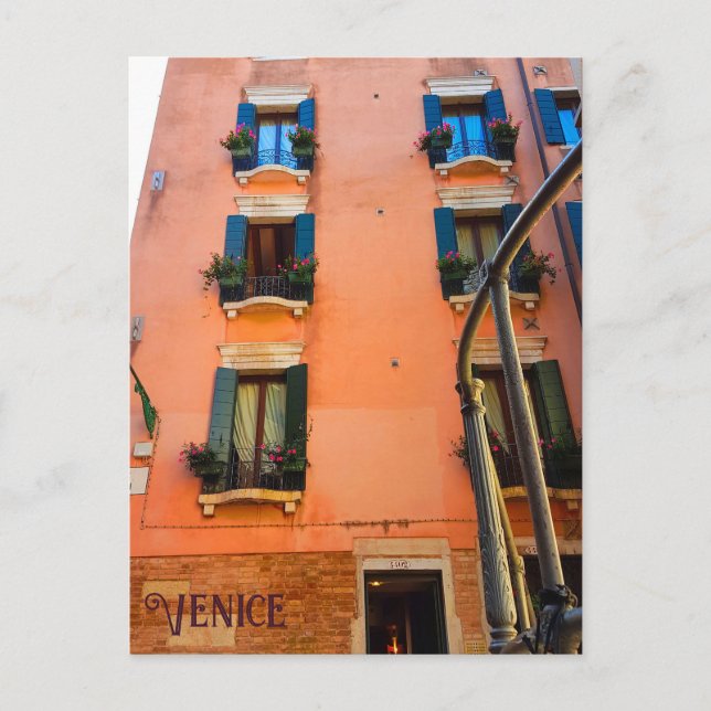 Fenster "Living Architecture" in Venedig - Blume Postkarte (Vorderseite)