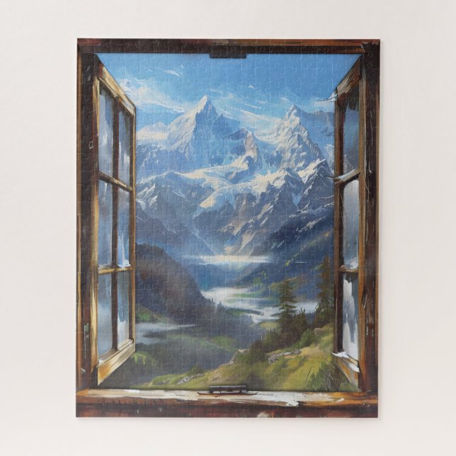 Fenster "Magische Berge" Puzzle (Vertikal)