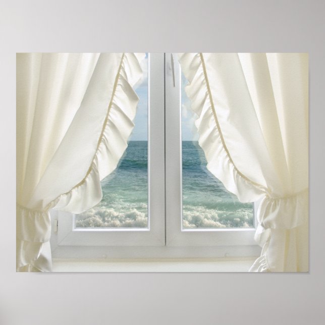 Fenster mit Ansicht - Poster (Vorne)