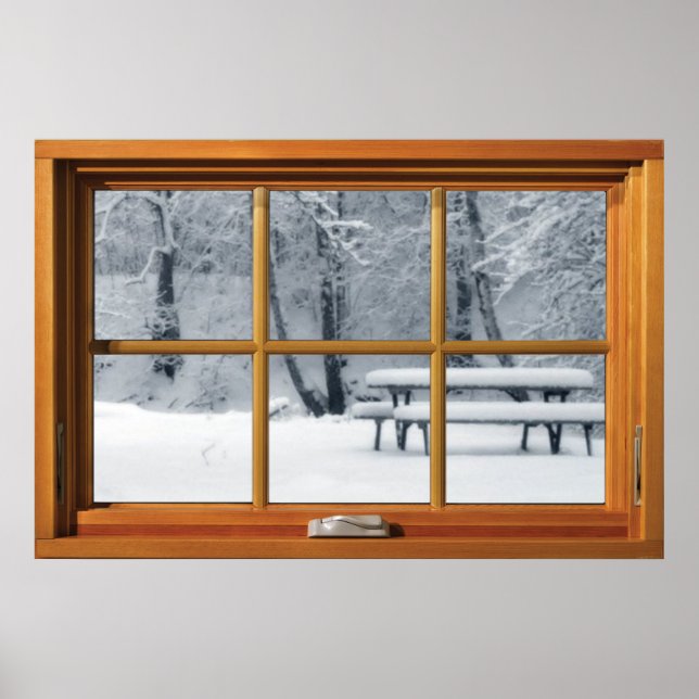 Fenster mit Aussicht - Neuer Schneefall Poster (Vorne)