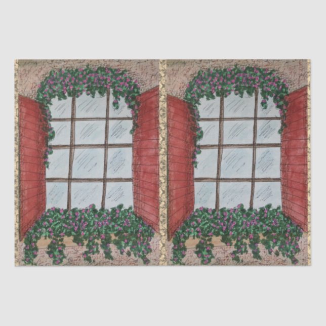 Fenster mit Bindestrichpapier Seidenpapier (Vorderseite)