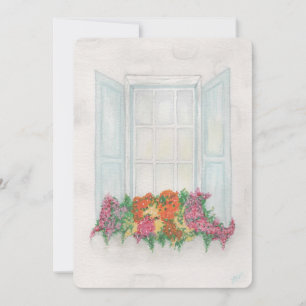 Fenster mit Blume Feiertagskarte
