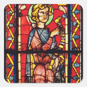 Fenster mit dem Propheten Obadiah, c.1270-75 Quadratischer Aufkleber