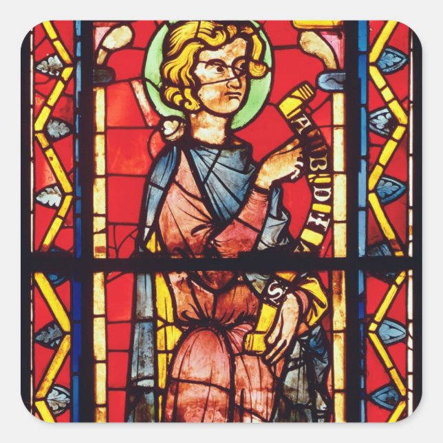 Fenster mit dem Propheten Obadiah, c.1270-75 Quadratischer Aufkleber (Vorderseite)