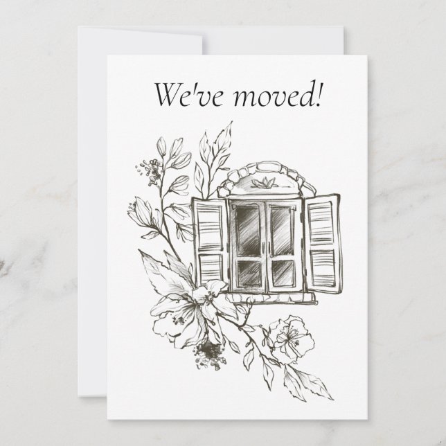 Fenster mit einer neuen blühenden Zweigstelle Ankündigung (Vorderseite)