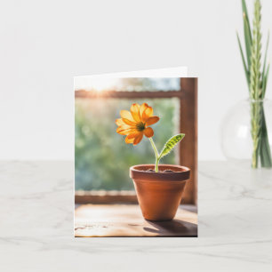 Fenster mit Orange Daisy Note Card Karte