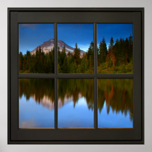 Fenster "Mountain View 24x24 Black Imitats" Poster