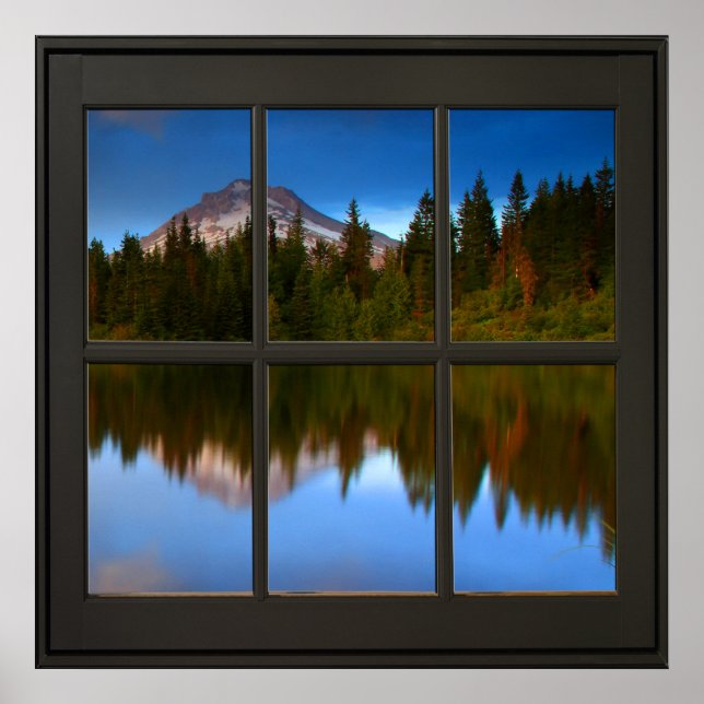 Fenster "Mountain View 24x24 Black Imitats" Poster (Vorne)