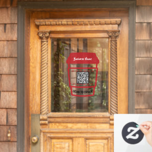 Fenster "QR-Code-Restaurant Coffee Order Menu" (Be Fensteraufkleber