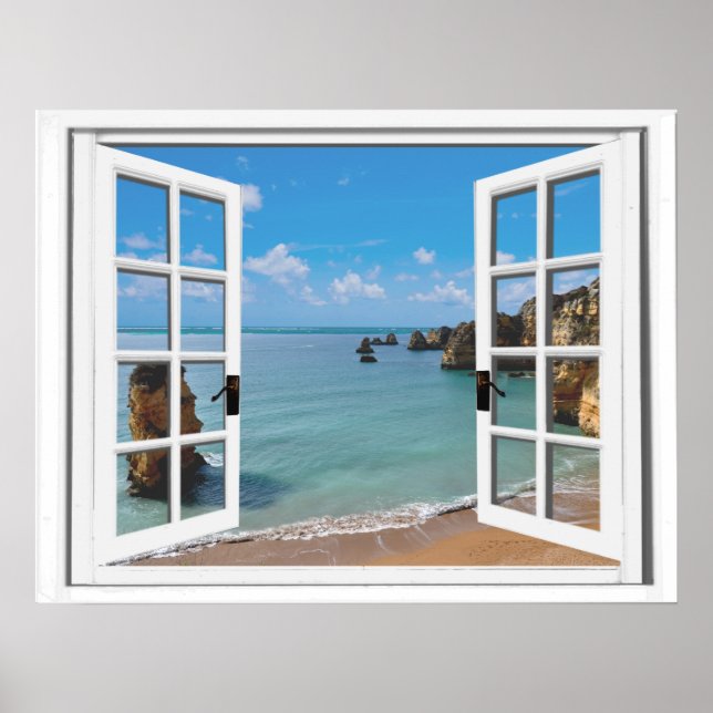 Fenster "Relaxen Beach Ocean View Imitate" Poster (Vorne)