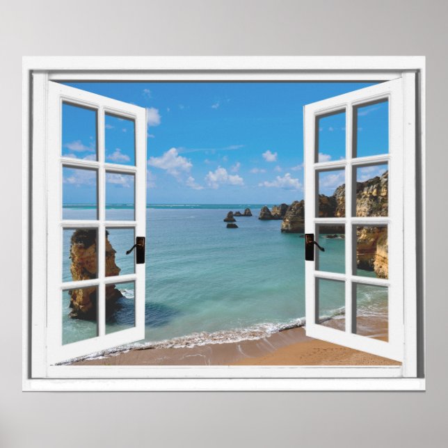 Fenster "Relaxen Beach Ocean View Imitate" Poster (Vorne)