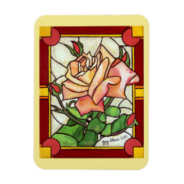 Fenster Rose Peach - Bildschirm Magnet