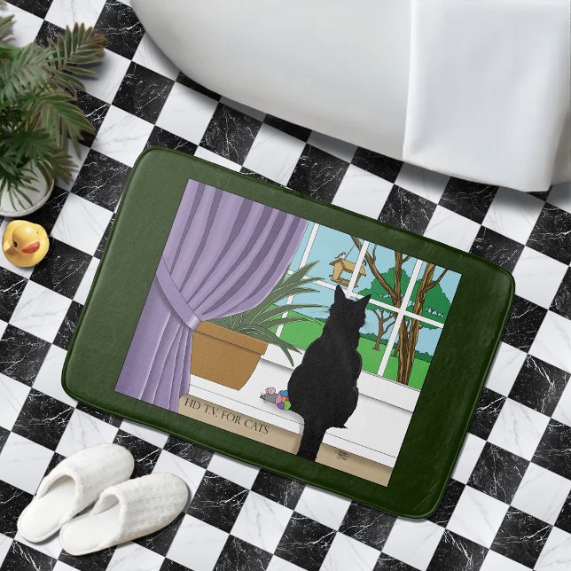 Fenster "Schwarze Katze aussehen" Badematte (Von Creator hochgeladen)