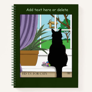 Fenster "Schwarze Katze aussehen" Notizbuch