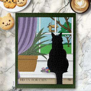 Fenster "Schwarze Katze aussehen" Puzzle