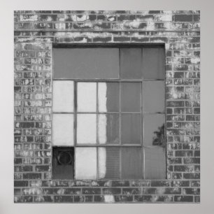 Fenster-Schwarzweißfotografie Poster