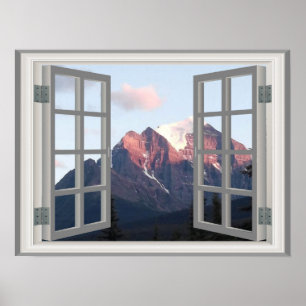 Fenster "Snow Top Mountain Imitats" Poster