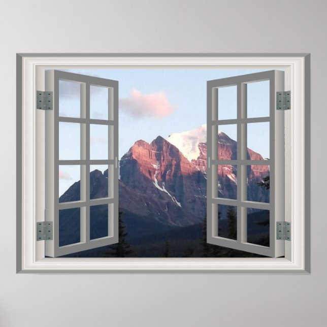 Fenster "Snow Top Mountain Imitats" Poster (Vorne)
