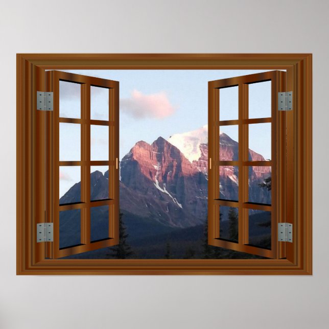 Fenster "Snowy Mountain Imitats" Poster (Vorne)