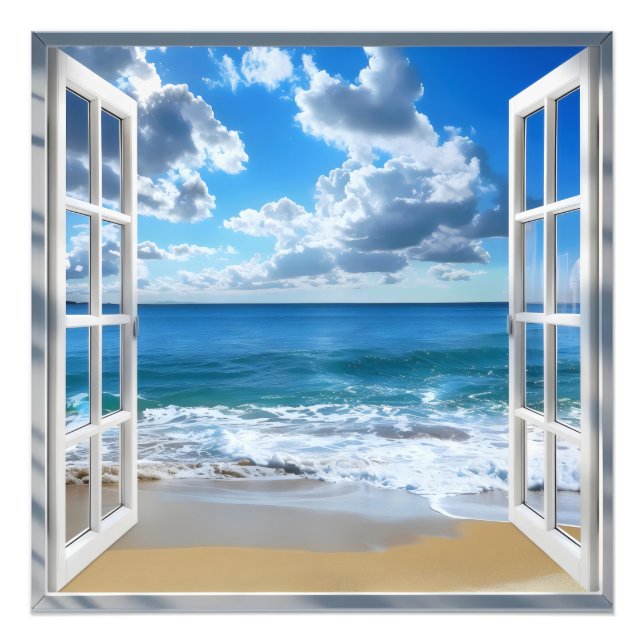 Fenster "Sonniges Meer" Fotodruck (Vorne)