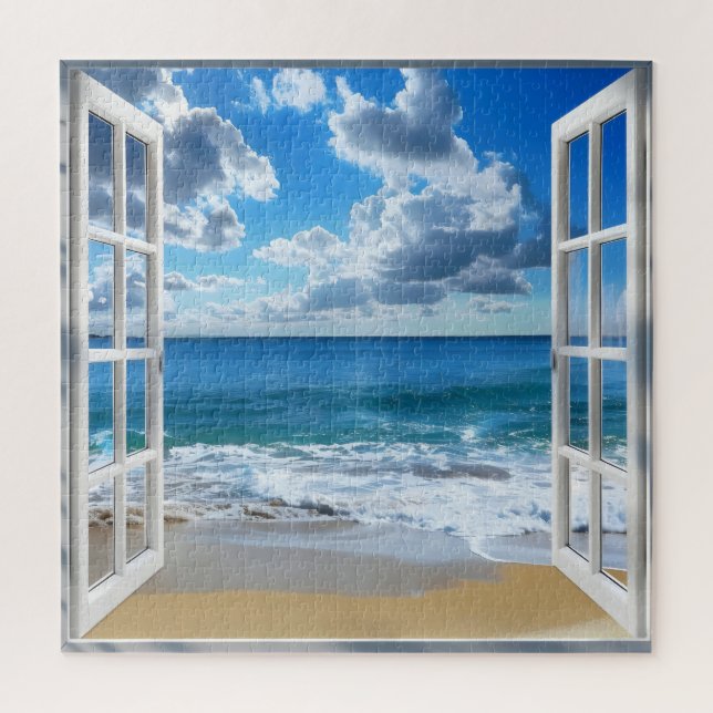 Fenster "Sonniges Meer" Puzzle (Vertikal)