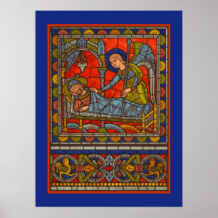 Fenster St. Joseph's Dream Stached Glass Chartres Poster