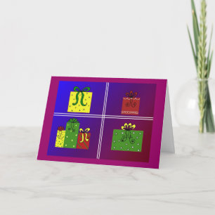 Fenster voller Pakete Feiertagskarte
