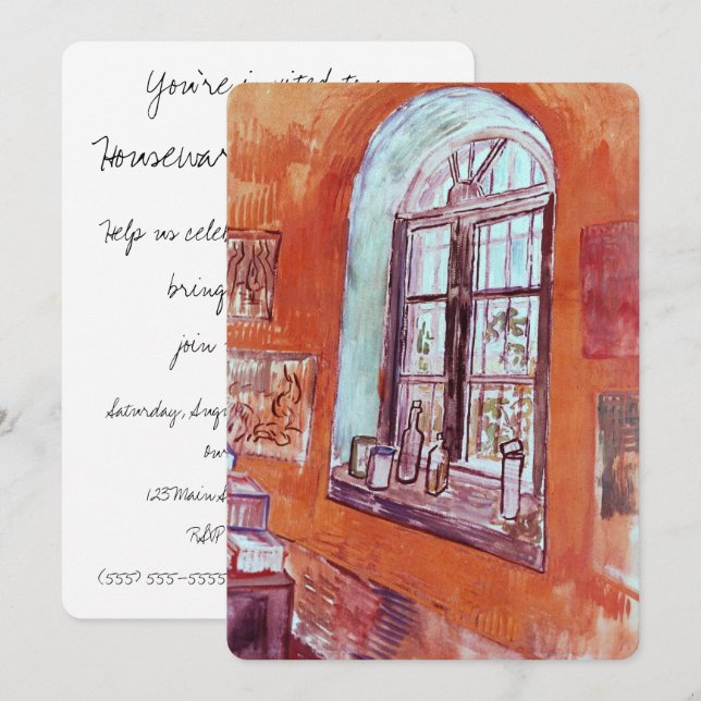 Fenster von Vincent van Gogh's Studio am Asyl Einladung (Vorne/Hinten)