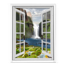 Fenster "Wasserfall-Ansicht" Trompe l'oeil-Effekt-