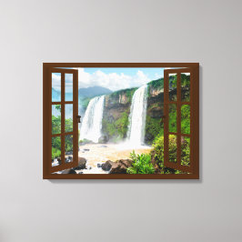 Fenster "Wasserfälle anzeigen" Imitate Leinwanddruck