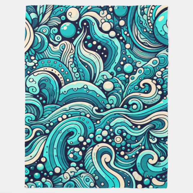 "Fenster "Waves" Fleecedecke (Vorderseite)