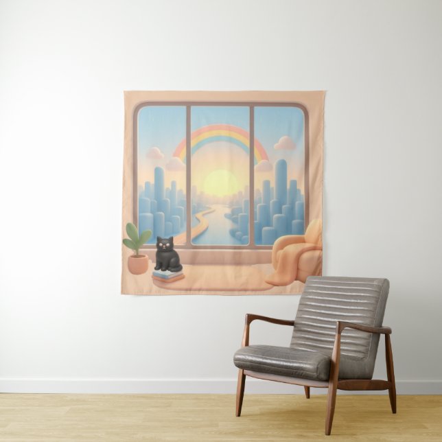 Fenster zu einer Traumwelt Wandteppich (Beispiel)