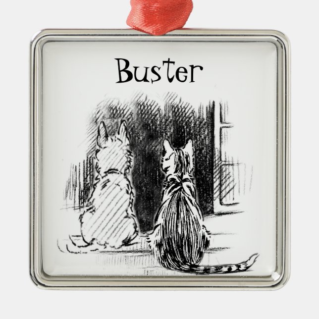 Fenster zum Aussehen von Hunden und Katzen, Beilei Ornament Aus Metall (Vorne)