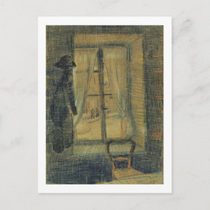 Fenster zum Bataille Restaurant Van Gogh Fine Art Postkarte