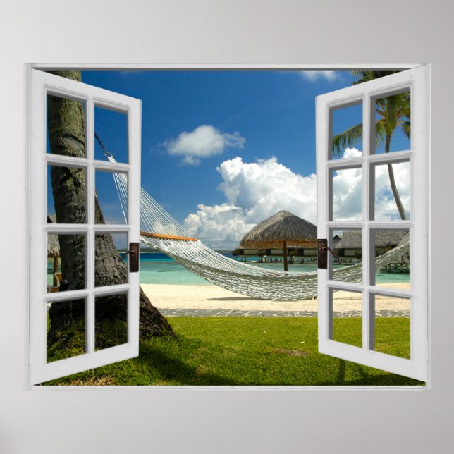 Fenster zum tropischen Fake Poster (Vorne)